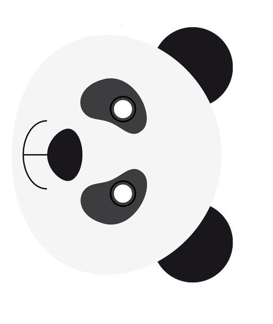 çocuklar için hazır kağıttan Panda maskesi şablonu